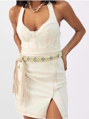 Cream bustier dress
